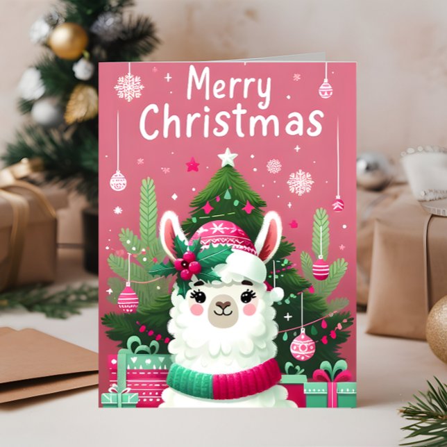 Cartes Pour Fêtes Annuelles Compte à rebours de Noël avec une Llama (christmas,christmas movies,christmas countdown,christmas in july,christmas songs,christmas vacation)