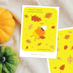 Cartes Pour Fêtes Annuelles Compter Mes Bénédictions Maïs Candy Jaune d'Auto