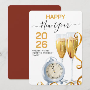 Cartes Pour Fêtes Annuelles Compteur à rebours élégant du Nouvel An au Champag