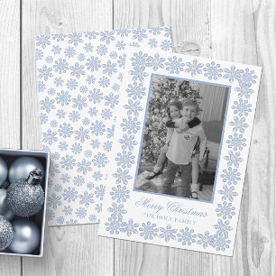 Cartes Pour Fêtes Annuelles Concepteur d'aquarelle Flocons de neige de Noël bl