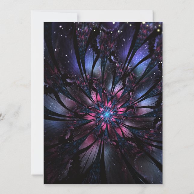 Cartes Pour Fêtes Annuelles Conception Abstraite des fleurs fractales. (Devant)