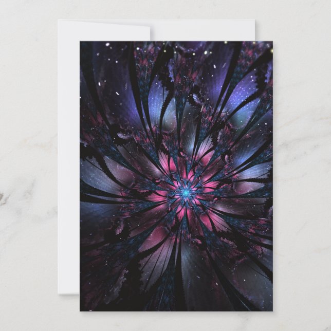 Cartes Pour Fêtes Annuelles Conception Abstraite des fleurs fractales. (Devant)