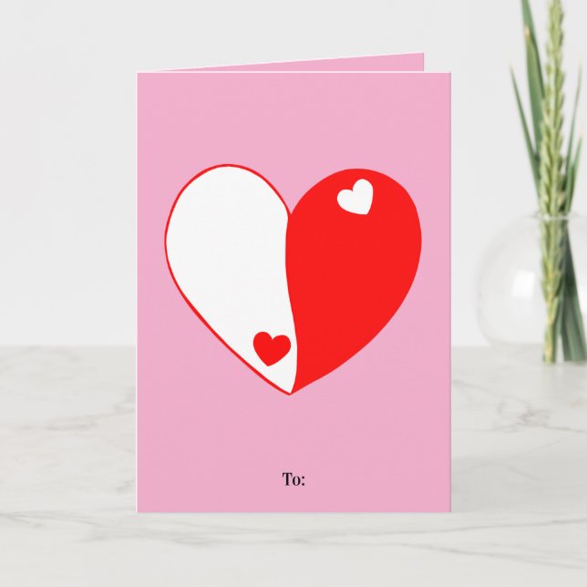 Cartes Pour Fêtes Annuelles Conception d'amour de cœur Yin Yang - Équilibre &  (Devant)