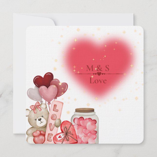 Cartes Pour Fêtes Annuelles Conception d'amour doux (Devant)