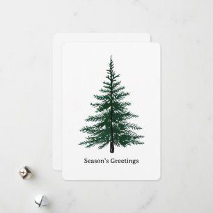 Cartes Pour Fêtes Annuelles Conception d'arbre à feuilles persistantes minimal