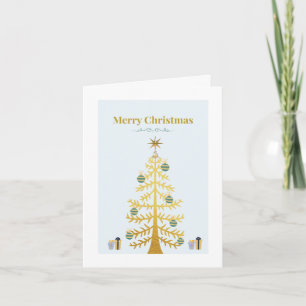 Cartes Pour Fêtes Annuelles Conception d'arbre en or minimaliste