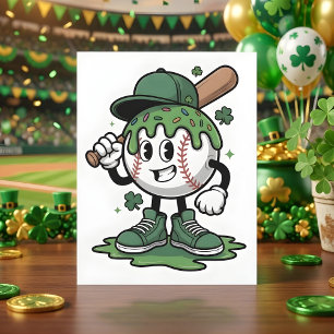 Cartes Pour Fêtes Annuelles Conception de baseball amusante pour la Saint-Patr