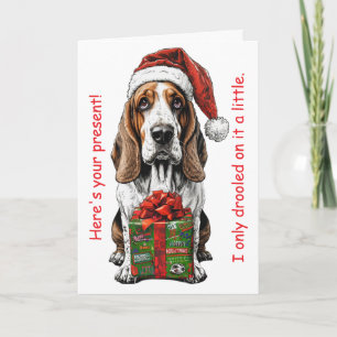 Cartes Pour Fêtes Annuelles Conception de cadeau de Noël amusant de Basset Hou