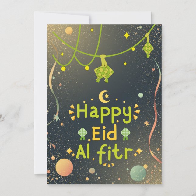 Cartes Pour Fêtes Annuelles Conception de célébration chaleureuse de l'Aïd (Devant)