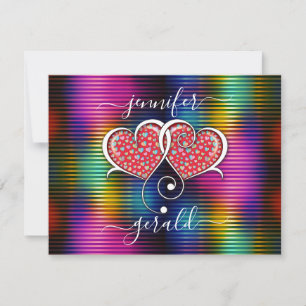 Cartes Pour Fêtes Annuelles Conception de cœurs entrelacés élégants pour la Sa