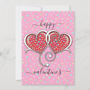 Cartes Pour Fêtes Annuelles Conception de cœurs entrelacés élégants pour la Sa