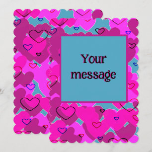 Cartes Pour Fêtes Annuelles Conception de cœurs multiples