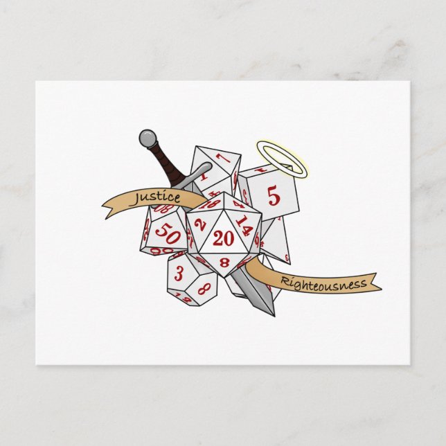 Cartes Pour Fêtes Annuelles Conception de dés Paladin (Devant)