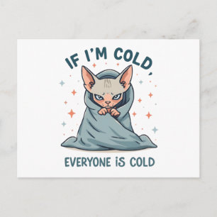 Cartes Pour Fêtes Annuelles Conception de dessin animé d'humour froid de chat 