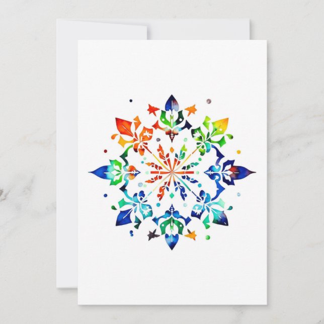 Cartes Pour Fêtes Annuelles Conception de flocon de neige A - Stylo et encre (Devant)