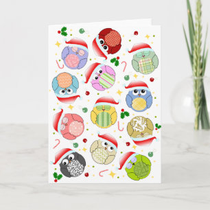 Cartes Pour Fêtes Annuelles Conception de hiboux de Noël