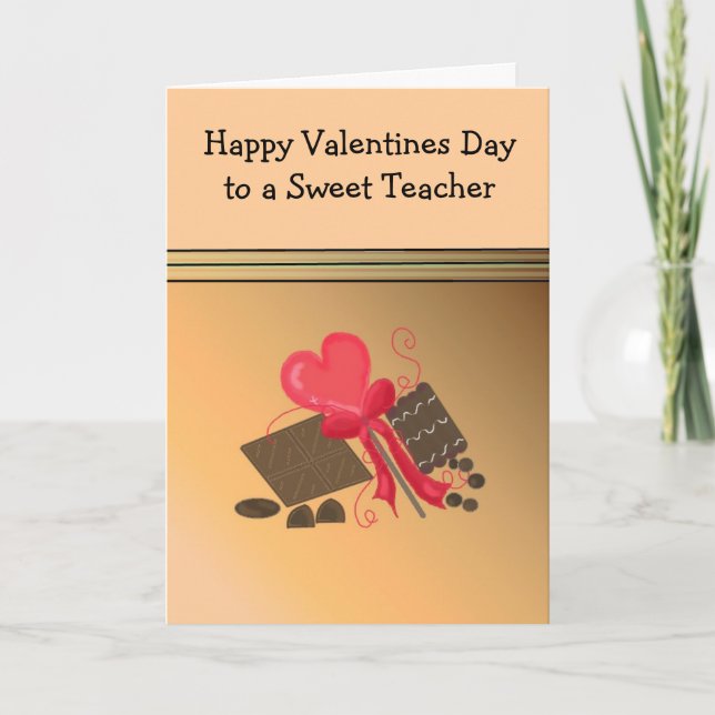 Cartes Pour Fêtes Annuelles Conception de la Saint-Valentin pour l'enseignant (Devant)
