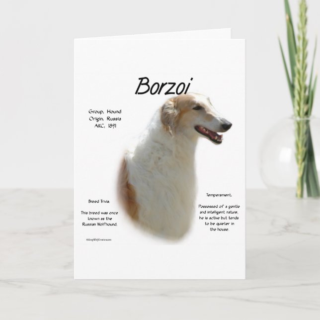 Cartes Pour Fêtes Annuelles Conception de l'histoire de Borzoi (Devant)
