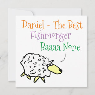 Cartes Pour Fêtes Annuelles Conception de mouton pour un poissonier