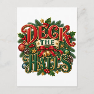 Cartes Pour Fêtes Annuelles Conception de Noël Deck the Halls