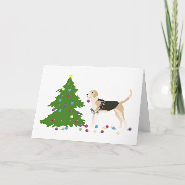Cartes Pour Fêtes Annuelles Conception de Noël Foxhound (Devant)
