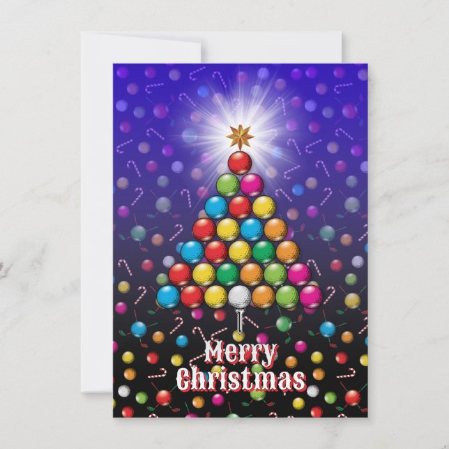 Cartes Pour Fêtes Annuelles Conception de Noël joyeux golf (Devant)