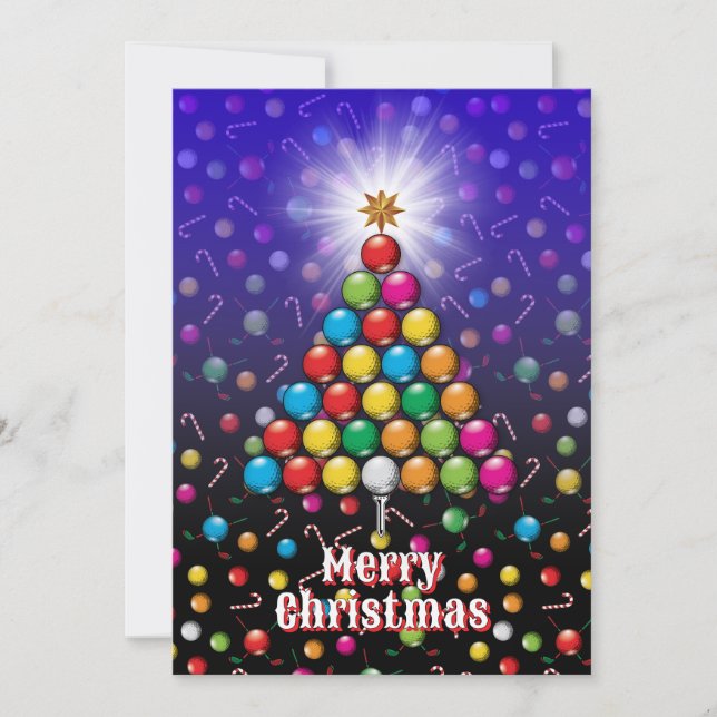 Cartes Pour Fêtes Annuelles Conception de Noël joyeux golf (Devant)