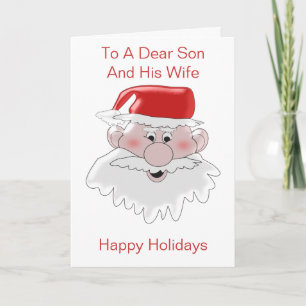 Cartes Pour Fêtes Annuelles Conception de Noël Santa pour fils et belle-fille