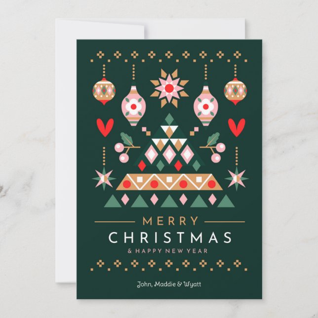 Cartes Pour Fêtes Annuelles Conception de Noël scandinave (Devant)