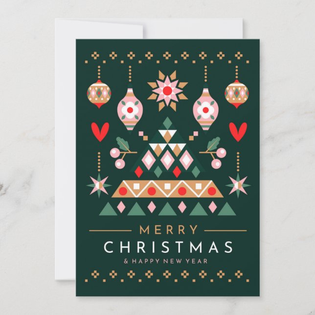 Cartes Pour Fêtes Annuelles Conception de Noël scandinave (Devant)