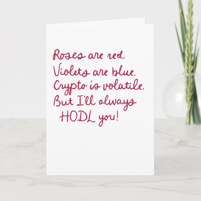 Cartes Pour Fêtes Annuelles Conception de poème de la Saint-Valentin HODL Cryp (Devant)