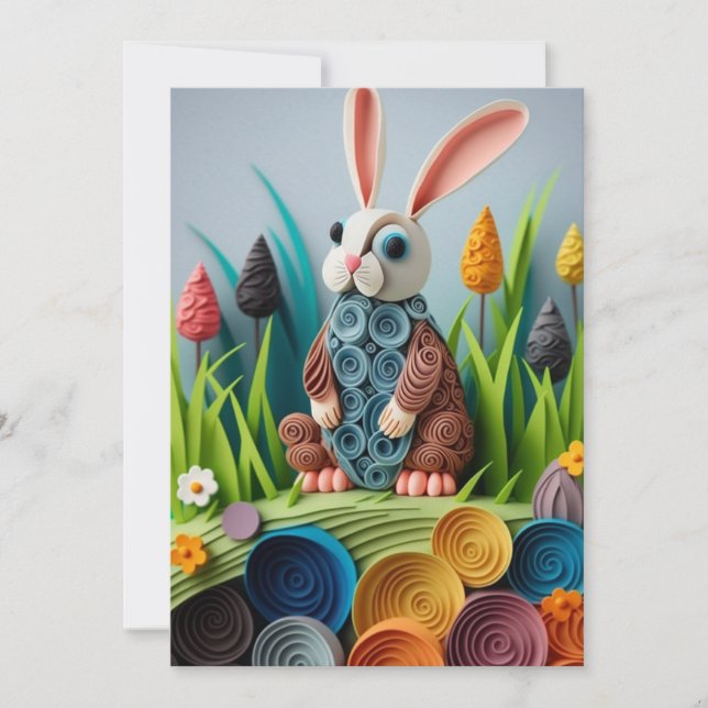 Cartes Pour Fêtes Annuelles Conception de Quay Bunny de Pâques (Devant)