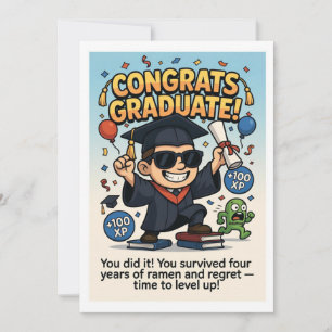 Cartes Pour Fêtes Annuelles Conception de remise des diplômes avec boost d'XP