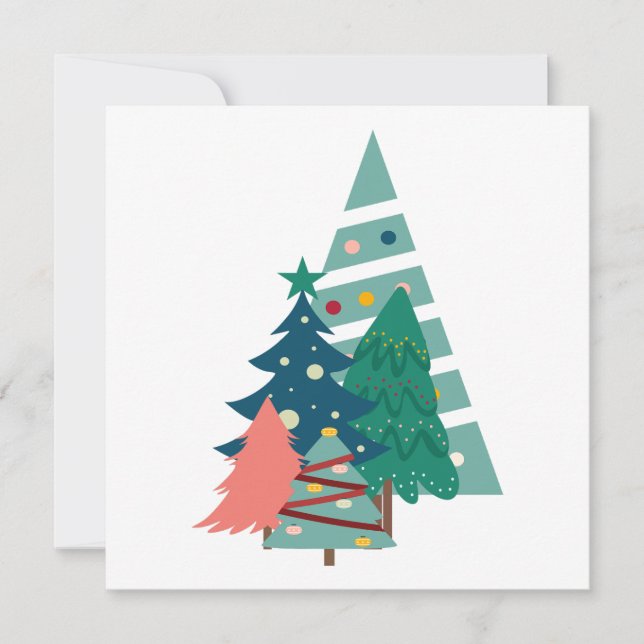 Cartes Pour Fêtes Annuelles Conception de sapins de Noël (Devant)