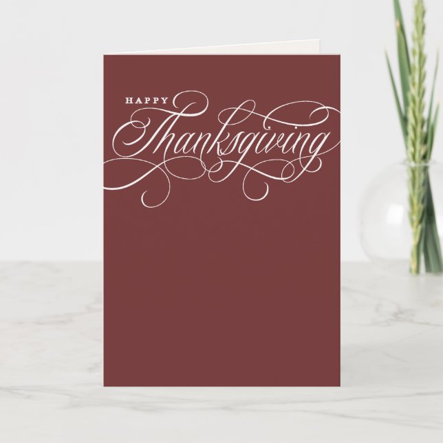 Cartes Pour Fêtes Annuelles Conception de script élégante de Thanksgiving joye (Devant)