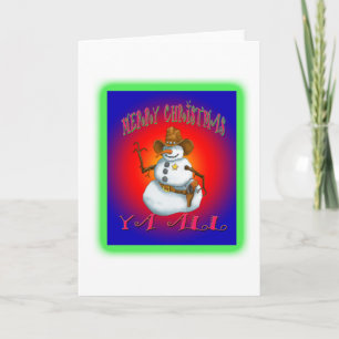 Cartes Pour Fêtes Annuelles Conception de Snowman coloré western Howdy