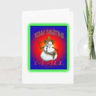 Cartes Pour Fêtes Annuelles Conception de Snowman coloré western Howdy