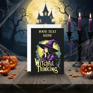 Cartes Pour Fêtes Annuelles Conception de sorcière Halloween Pensée ensorcelan