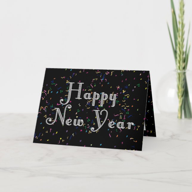 Cartes Pour Fêtes Annuelles Conception de texte Bonne Année (Devant)