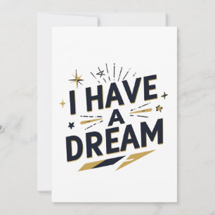 Cartes Pour Fêtes Annuelles Conception de typographie inspirante « J'ai un rêv
