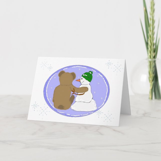 Cartes Pour Fêtes Annuelles Conception d'hiver d'amitié (Devant)