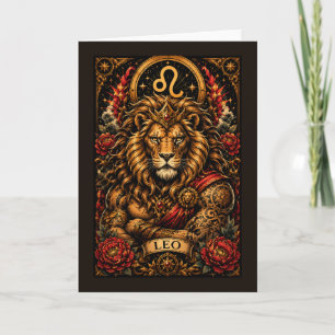 Cartes Pour Fêtes Annuelles Conception du zodiaque masculin céleste Lion