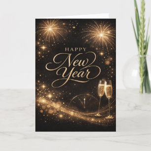 Cartes Pour Fêtes Annuelles Conception élégante de Bonne Année à paillettes do