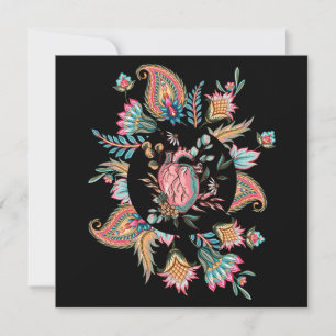 CARTES POUR FÊTES ANNUELLES CONCEPTION FLORALE DU COEUR HUMAIN