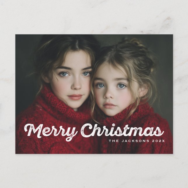 Cartes Pour Fêtes Annuelles Conception Joyeux Noël Chic Rustique (Devant)
