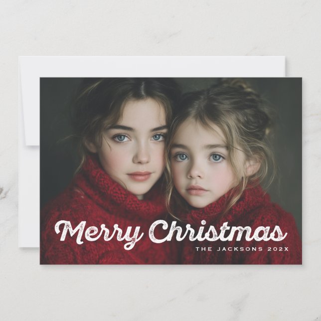 Cartes Pour Fêtes Annuelles Conception Joyeux Noël Chic Rustique (Devant)