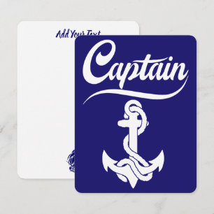Cartes Pour Fêtes Annuelles Conception nautique d'ancre de voilier capitaine