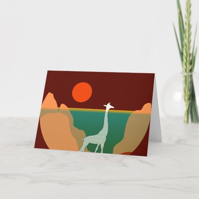 Cartes Pour Fêtes Annuelles Conception originale de girafe (Devant)