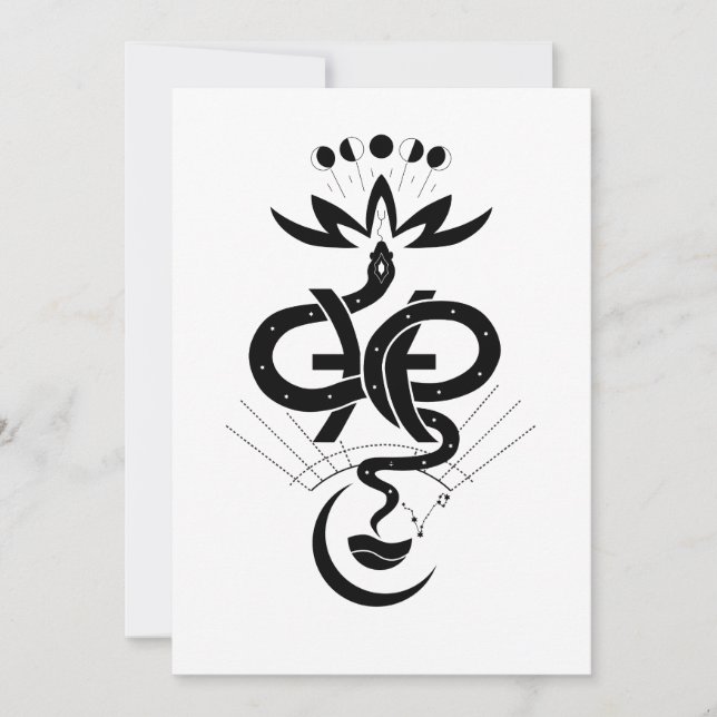 Cartes Pour Fêtes Annuelles Conception originale pour l'impression Snake 2025, (Devant)