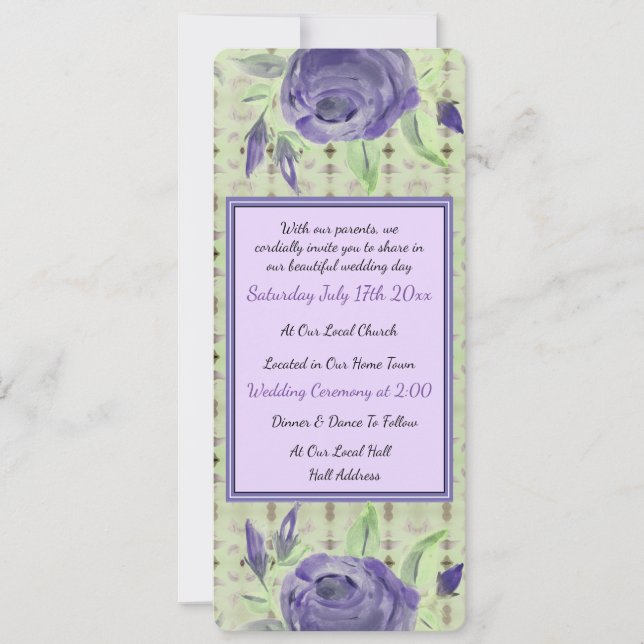 Cartes Pour Fêtes Annuelles Conception Rose violette (Devant)